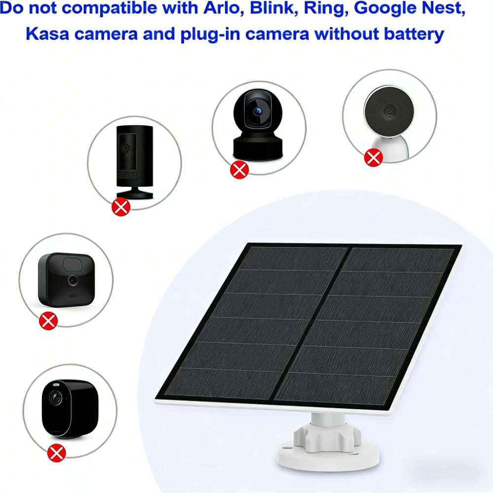 5W Solar Panel Charger for Security Cameras (Adjustable Outdoor Power Solution)