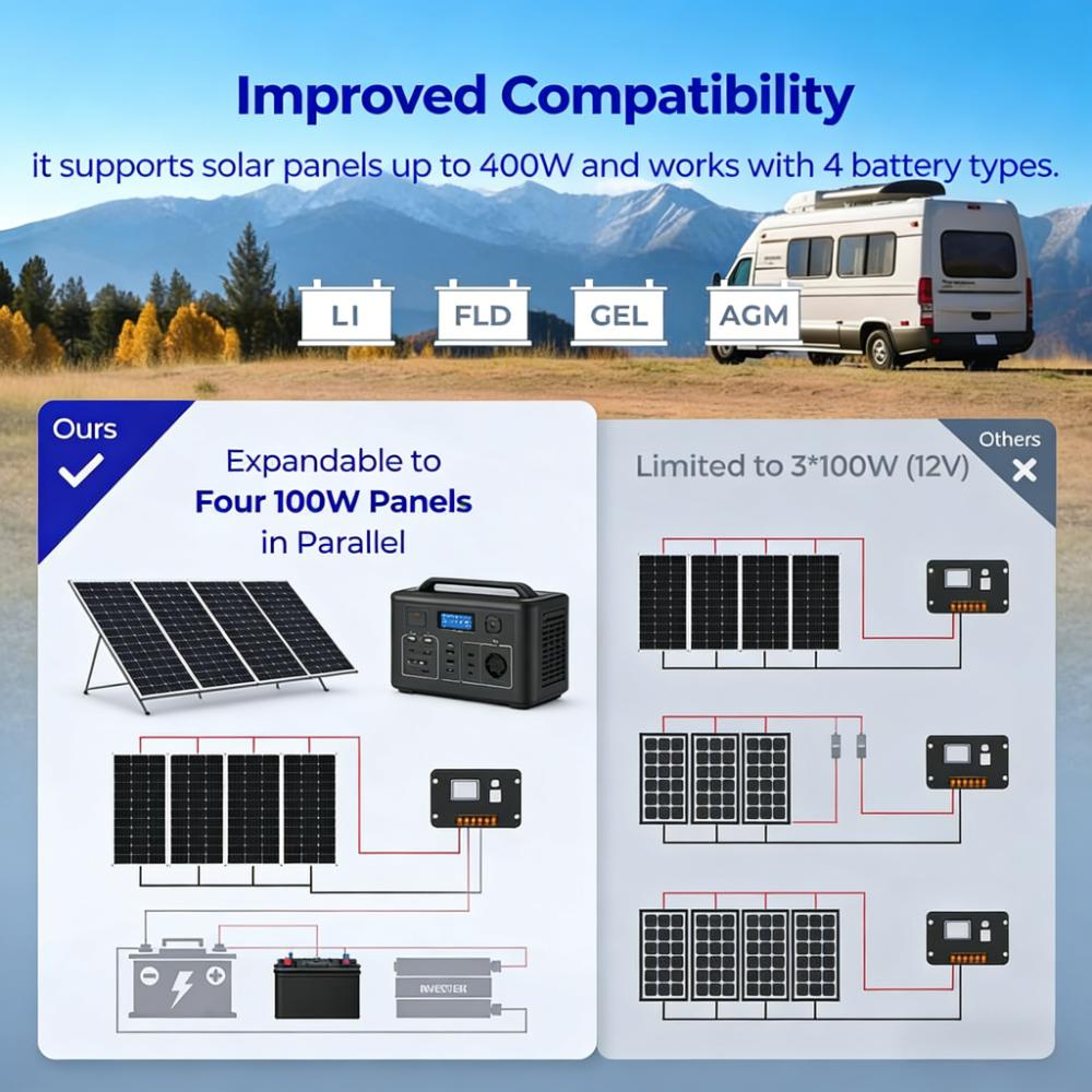 100W Solar Panel & Power Station Kit (All-Weather Off-Grid Power Solution)