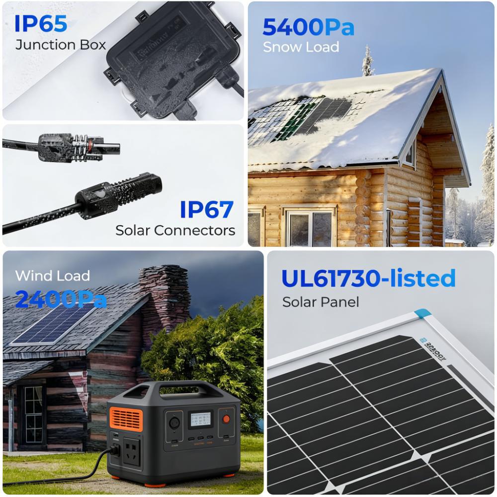 100W Solar Panel & Power Station Kit (All-Weather Off-Grid Power Solution)