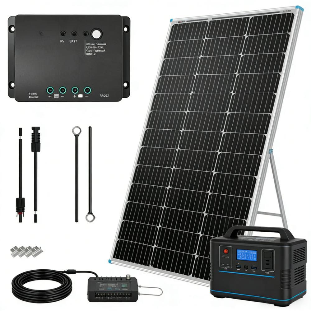 100W Solar Panel & Power Station Kit (All-Weather Off-Grid Power Solution)