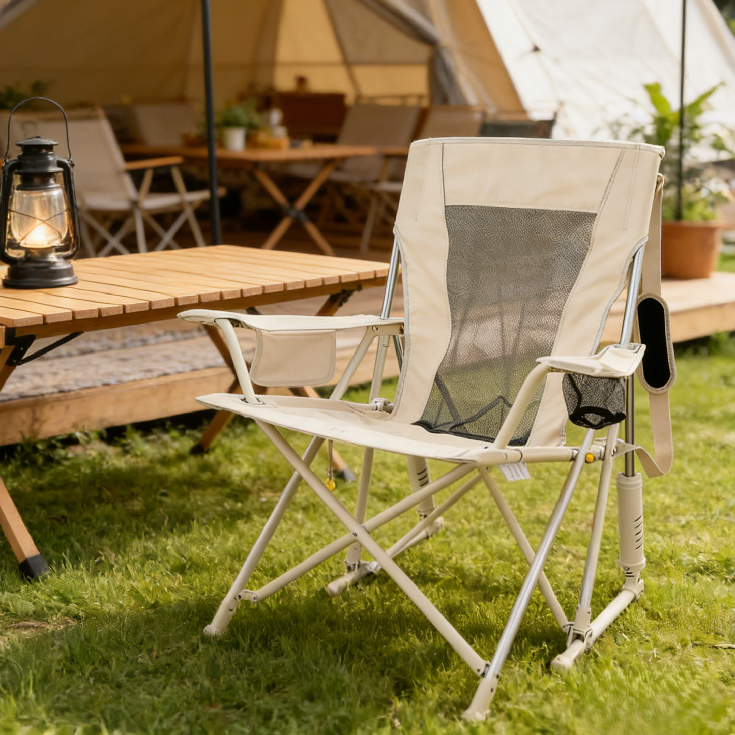 Sitology™  Foldable Spring-Action Outdoor Rocking Chair