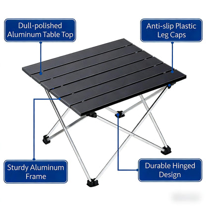 Foldable Ultralight Aluminum Camping Table with Carry Bag